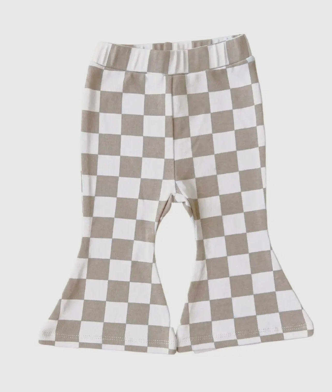 Checkered Flare Pants | Latte