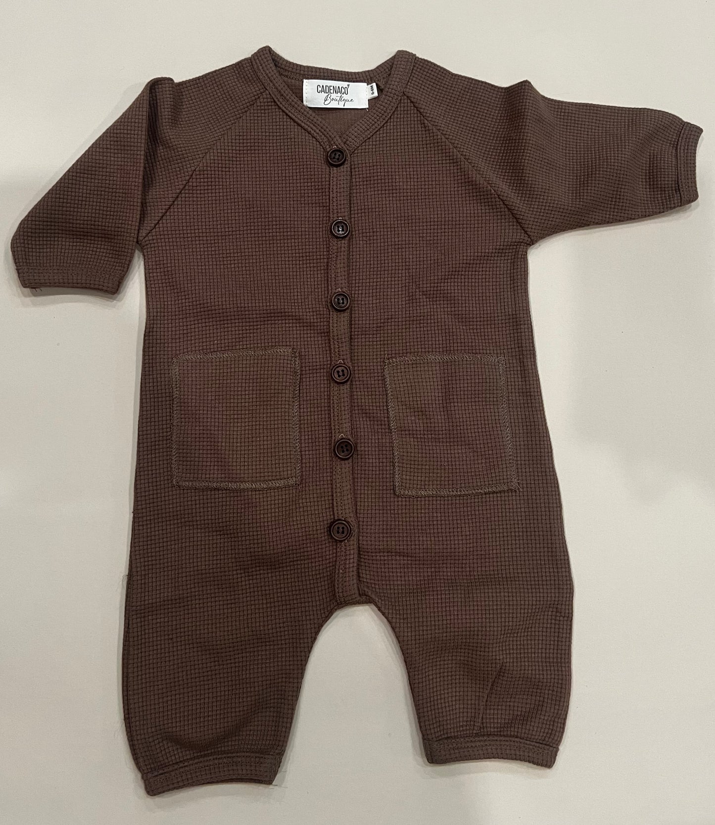 Brown waffle romper