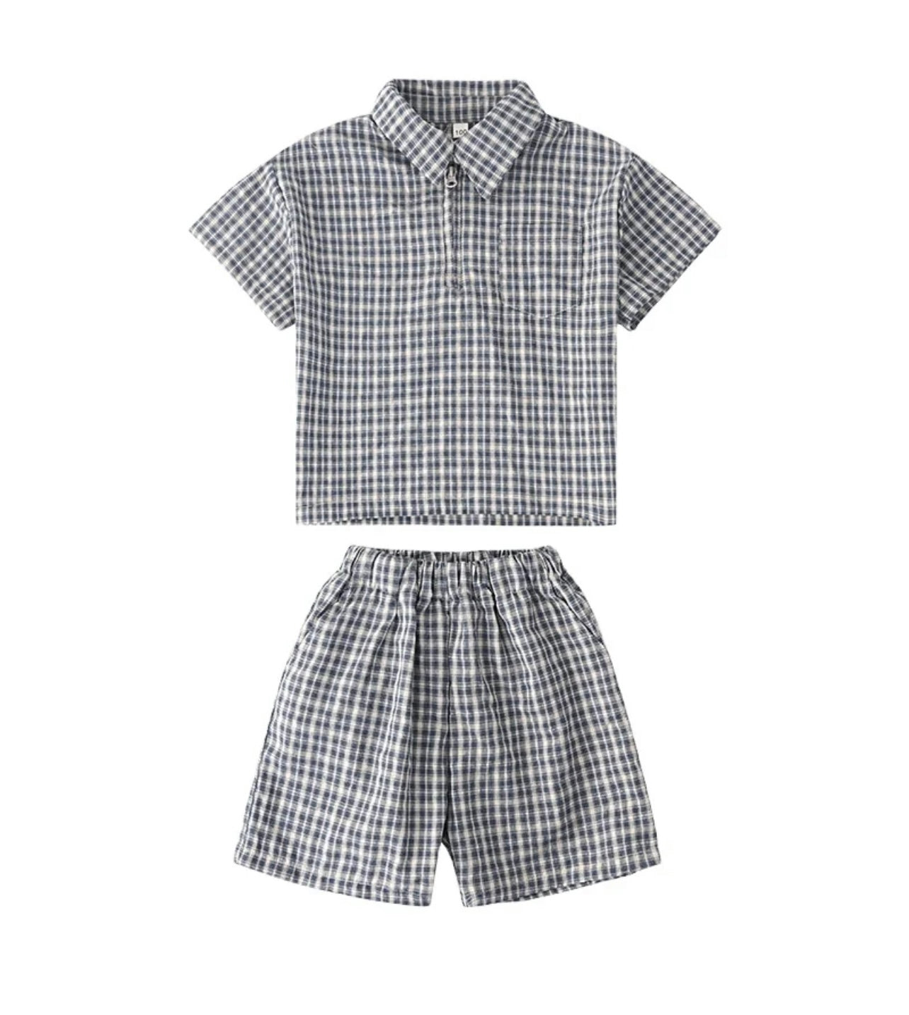 ALEX PLAID SHORTS SET