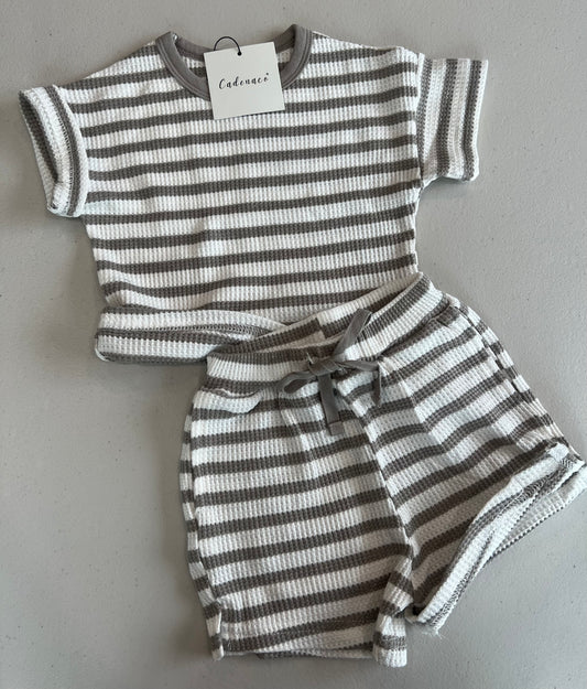 Stripped short & tee set 🍊