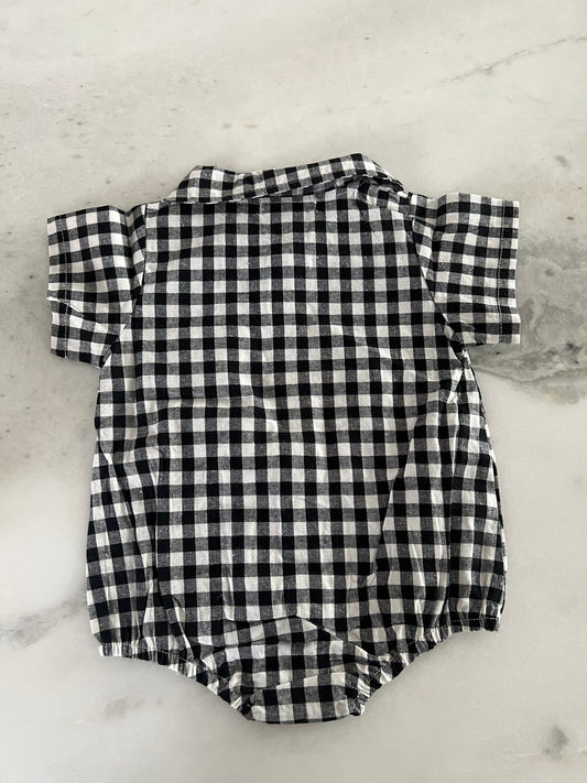BLACK PLAID TEDDY JUMPSUIT