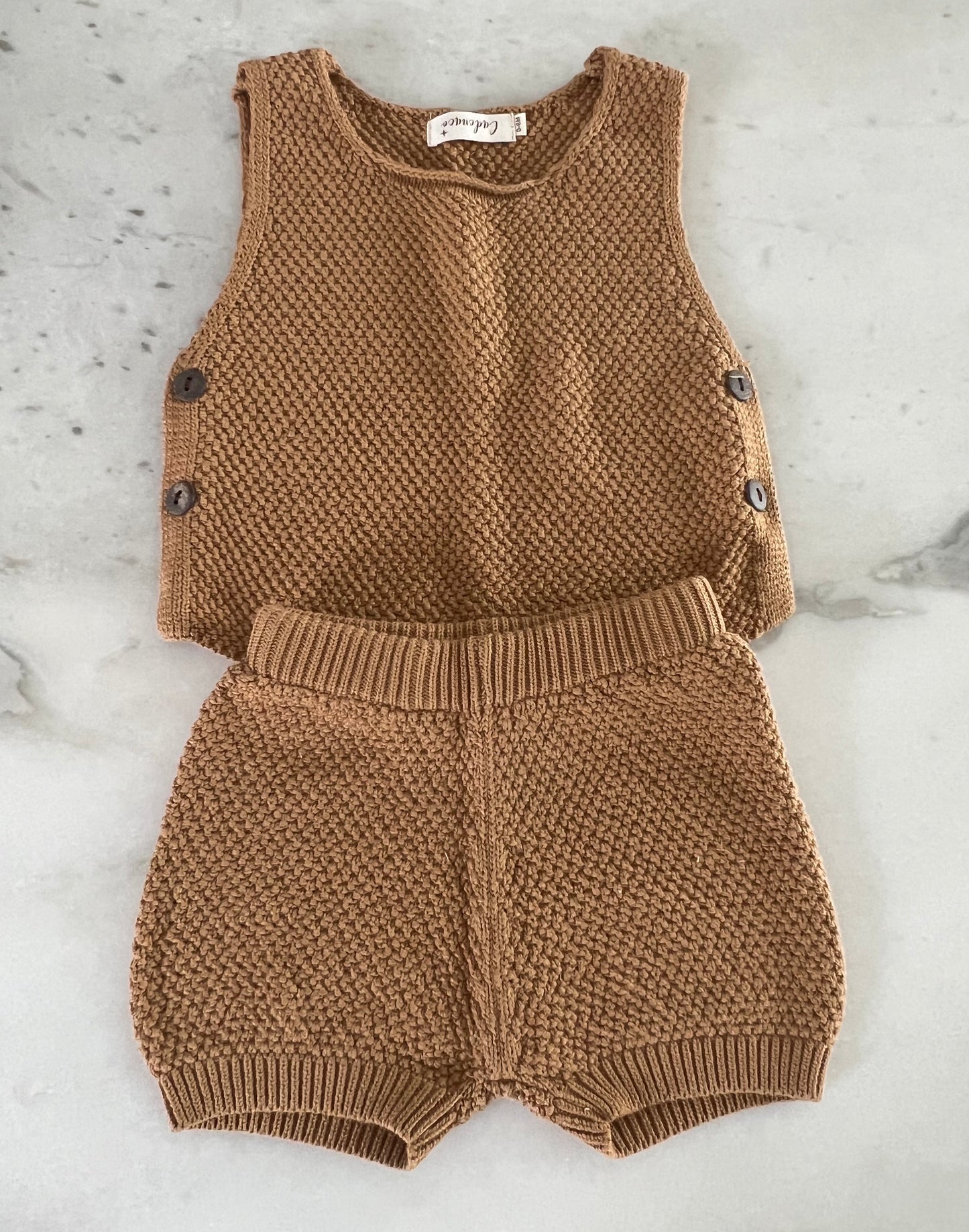 BROWN KNITTED SET