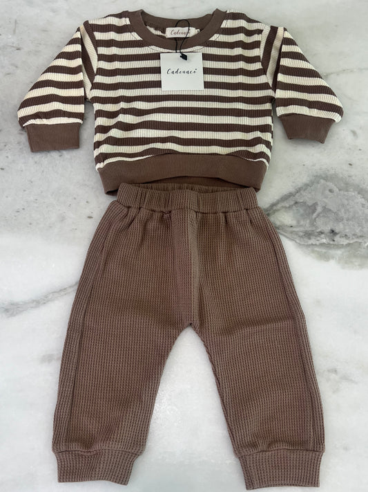 BROWN STRIPPED SET