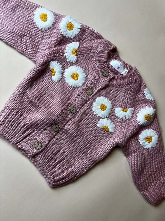 Flower knitted cardigan
