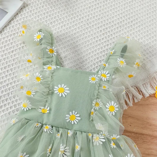 Flower Green Romper