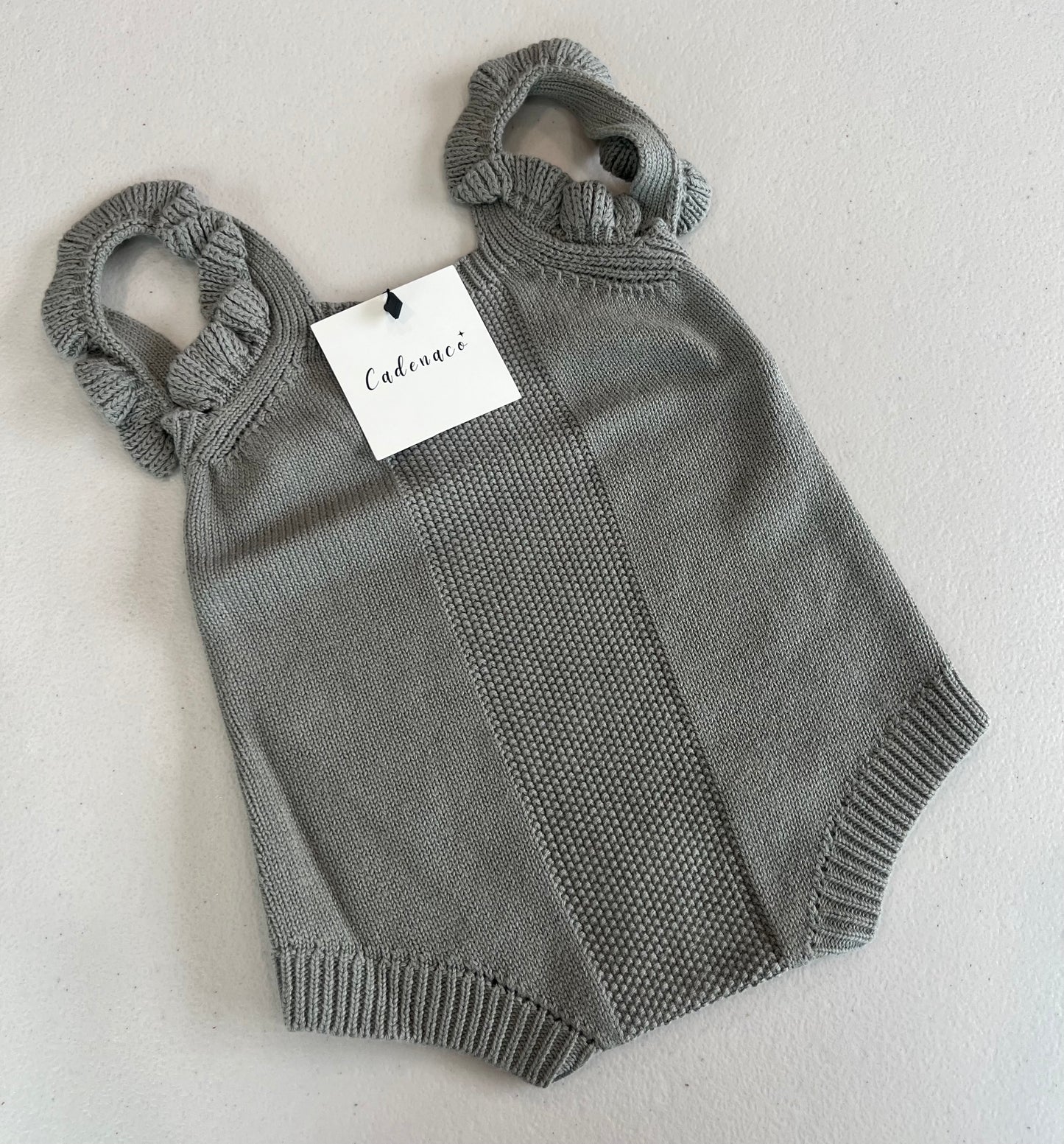 GREEN KNITTED ROMPER