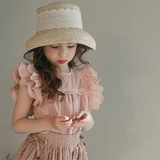 Ruffled pink shirt