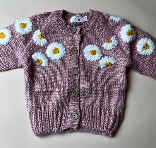 Flower knitted cardigan