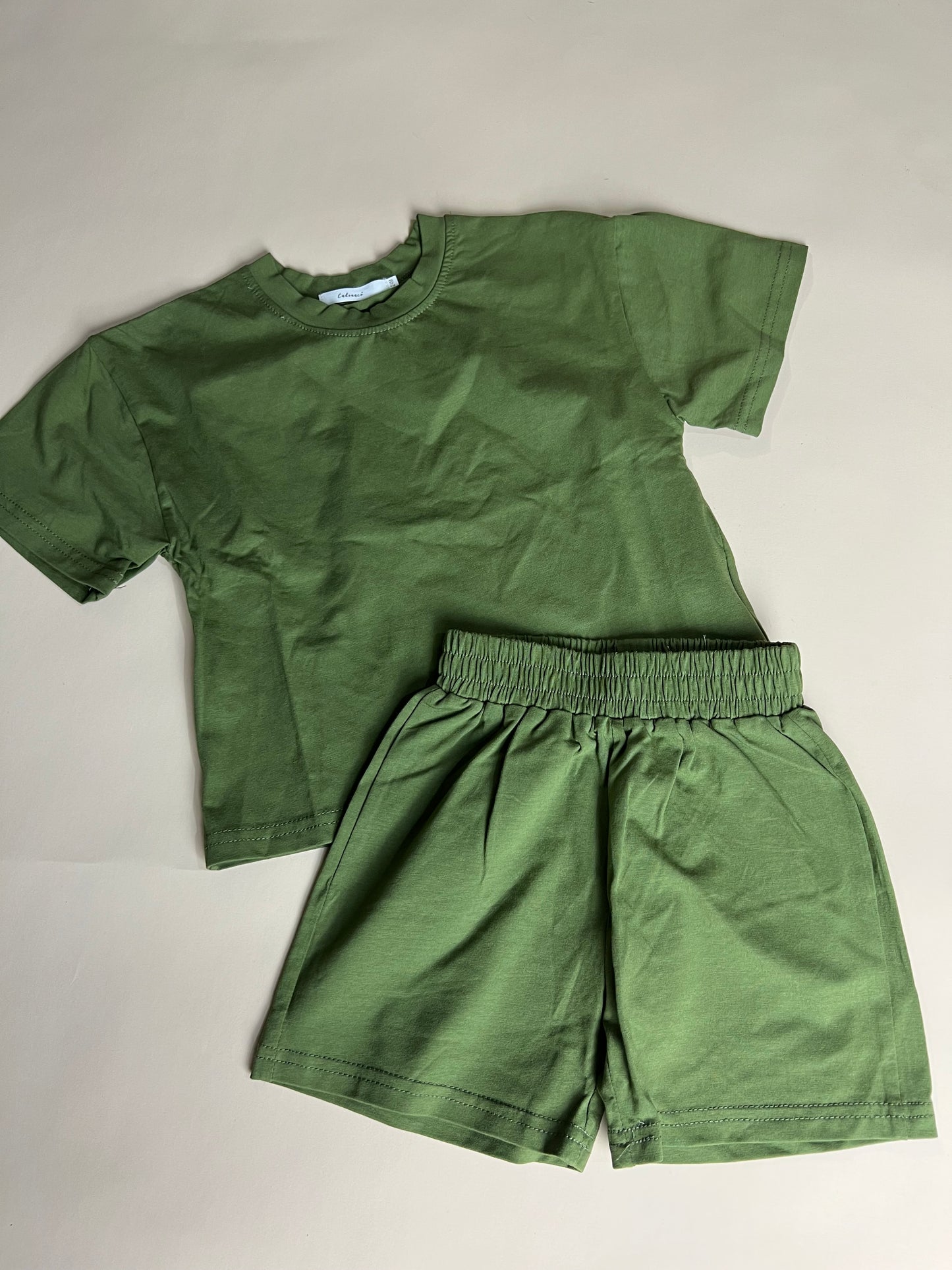 Green shorts set