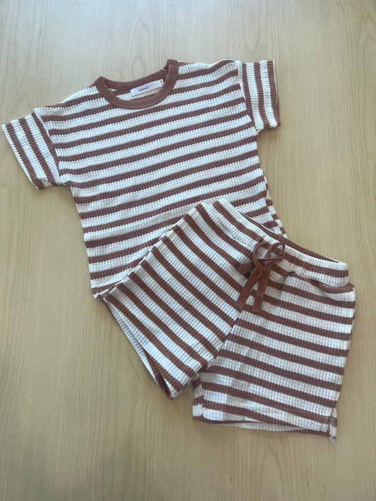 Stripped short & tee set 🍊