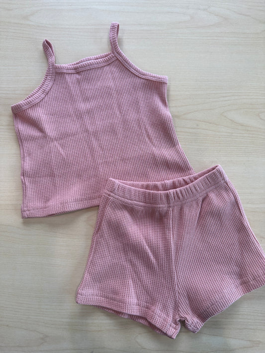 PINK RIBBED 2-PIECE SET